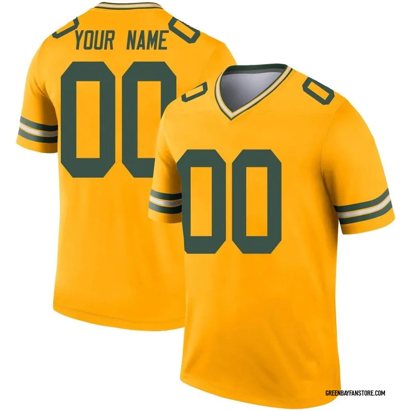 Gold Men's Custom Green Bay Packers Legend Inverted Jersey