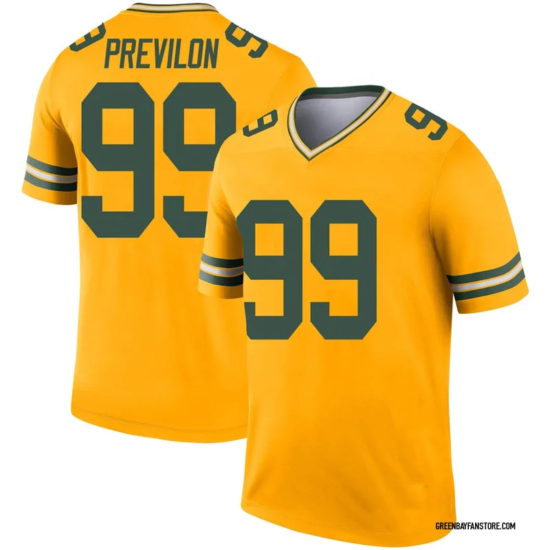 Gold Men's Willington Previlon Green Bay Packers Legend Inverted Jersey