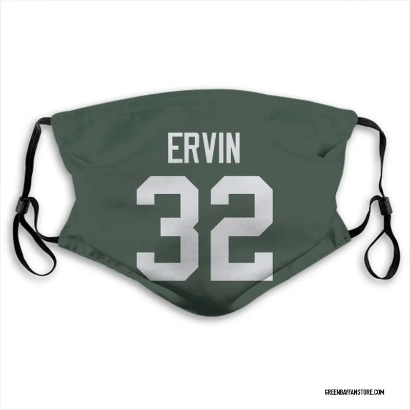 Green Tyler Ervin Green Bay Packers Washable Reusable Face Mask With Pm2 5 Filter