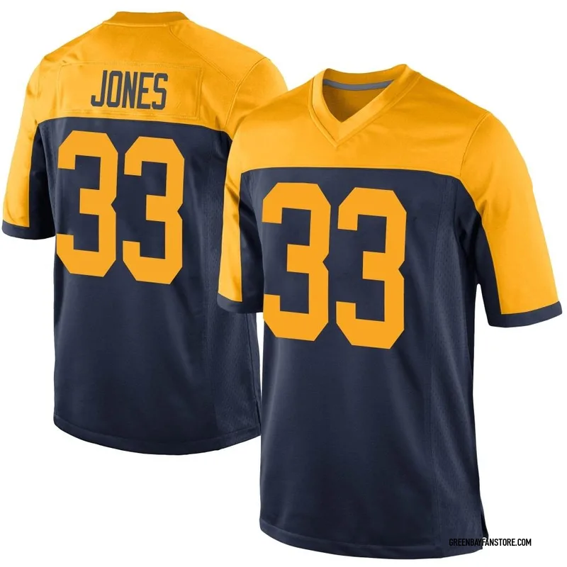 Nike Men's Green Bay Packers Aaron Jones #33 Gold T-Shirt