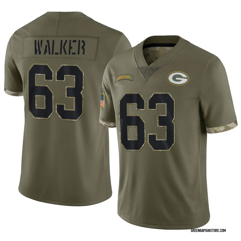 Packers #63 Rasheed Walker Nike Home Game Jersey Medium Fir Green